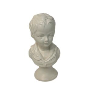 Vintage Boy Ceramic Bust Classic White
